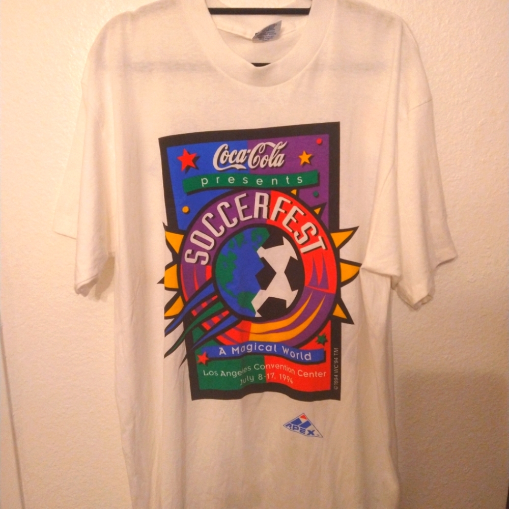 Apex soccer fest vintage 1994 single stitched Coca-Cola tee shirt XL